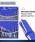 27 Piece Punch And Chisel Set With Center Punches Pin Punches Long Taper Starter Punches Chisels Gauge And Tool Pouch