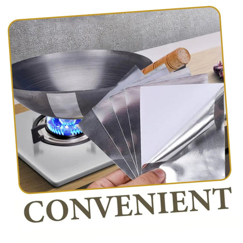 High Temp Aluminum Pot Repair Patches For Cookware Leak Fix, 20 Sheets, Trimable Patches With Sticky Back shown near a pan