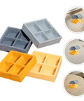 Awesome Four Grid Miniature Dollhouse Storage Box Set For Candy, Nuts, And Tiny Accessories, realistic resin compartments visible