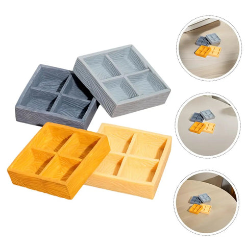 Awesome Four Grid Miniature Dollhouse Storage Box Set For Candy, Nuts, And Tiny Accessories, realistic resin compartments visible