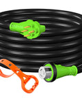 Coiled Long 50 Foot 4 Prong Dryer Extension Cord Built Tough NEMA 14 30P To NEMA 14 30R 30 Amp STW 10 AWG with connectors