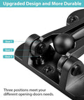 Close-up of adjustable gears on Top Shelf Swing Bar Door Lock Latch Built Tough With Real Aluminum Alloy And Satin Nickel Finish.