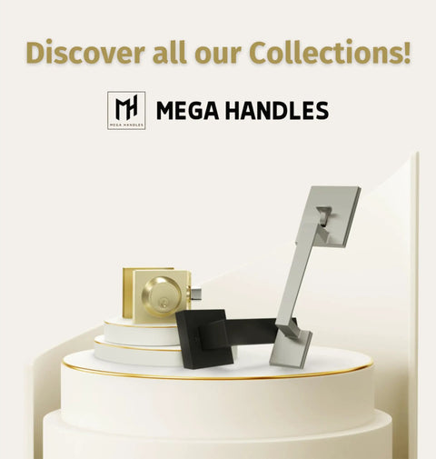 Mega Handles collection showcasing Heavy Duty Entrance Door Levers Set With Entry Lever Handle, Single Cylinder Deadbolt Lock And Keyed Entry.