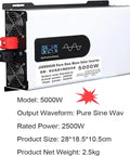 5000W Hybrid Solar Inverter For Off Grid Homes And RVs 24V DC To 110V And 220V AC Split Phase Pure Sine Wave Parallel Ready
