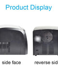 Slick Stainless Steel Electric Ice Maker Machine With Auto Self Cleaning Function Produces Up To 33 Pounds Daily And Chills Out In Just 9 Minutes Side and reverse views showing design details.