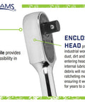 Half Inch Drive Enclosed Head Ratchet With Chrome Finish, 36-Tooth Gear, Single Pawl, 10-1/4 Inch Length, Sealed Head