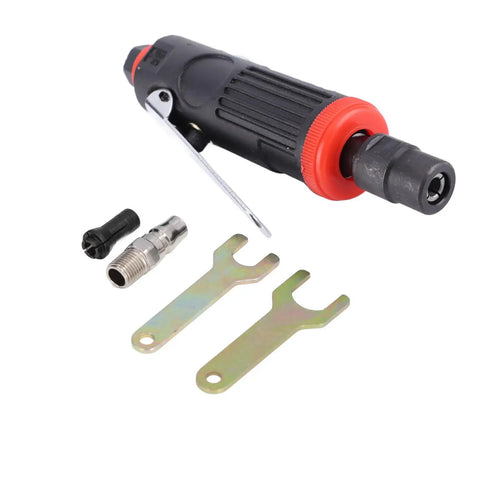 Badass 25000 RPM Pneumatic Die Grinder Kit with dual three and six mm collets, accessories, and wrenches for auto repair.