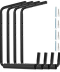 Heavy Duty Ceiling Ladder Hooks Pack Of 4 For Garage Storage Rack Organization, steel hooks with screws and wall mounts visible