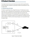 TF-NOVA Lidar Sensor illustration showing time of flight pulse timing module and detector measuring distance.