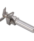 Solid Wood Tongue And Groove Router Bit With 3 Flutes For Perfect Cabinet Making Cuts Featuring Innovative Arc Design, close-up view.