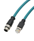 Ethernet M12 D Coded To RJ45 Cable 4 Pin Plug And Play Profinet Network 1 Meter for Keyence SICK Machine Vision Sensors Barcode Readers