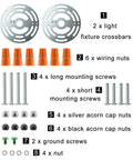 Universal 4 Inch Light Crossbar Mounting Bracket 2 Pack With Ground Screw And Acorn Cap Nuts For Wall Mounts And Close To Ceiling Lighting Fixtures No Fuss Easy Install Durable Zinc Plated Steel, parts kit