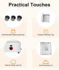 Pro Grade 6L Commercial Gas Deep Fryer With Dual Temperature Control Stainless Steel features practical touches like a grease tray.