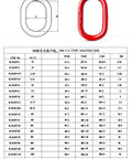Oblong Master Link Heavy Duty Lifting Ring Grade 80 Alloy Steel For Rigging And Hoisting, Anti Rotation Oval Design, specs sheet