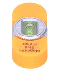 Jauarta Stud Finder with Builtin Level Gauge, Compact Design (Orange) showing level gauge and magnetic design from top view.