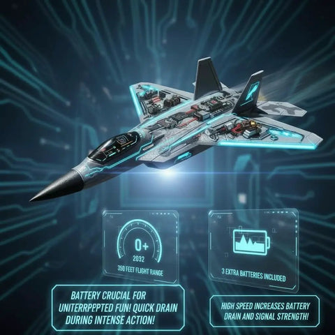 Dope Remote Control Jet Plane With Extra 3 Batteries, LED Lights, Easy To Fly For Beginners, Rugged Fighter Army RC Aircraft Toy