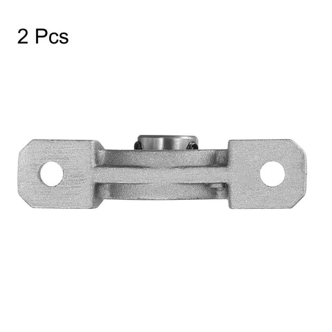 Front view of Two KP08 Pillow Block Bearings 8mm Bore Zinc Alloy Flange Mount Housing ABEC 3 P6 Precision, rustproof shaft support