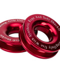 2 Piece Winch Snatch Block Pulley Recovery Ring Kit With Soft Shackle For Rope Pulley Built For ATV UTV SUV Truck Off Road Heavy Duty 66,000 LBS Beefed Up Winch Accessories In Red, red aluminum rings