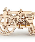3D Wooden Puzzle Mechanical Tractor Kit With Self Propelled Action Built From Plywood For Grownups And Teens A Hands On Engineering Model That Moves And Makes A Great Gift For Builders And Tinkerers, wooden tractor side view
