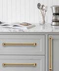 Champagne Bronze Cabinet Pulls 10 Pack For Drawers And Cabinets With Satin Brass Finish 5 Inch Hole Center on kitchen drawers