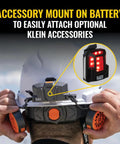 Accessory mount on battery for dual cooling fan for hard hats and safety helmets, lightweight USB C rechargeable head neck cooler.