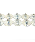 Top Shelf Round Base Weld Nuts With 10-32 Threads And Tough Zinc Coating, set of 10 with 3/4 inch round flat bases.