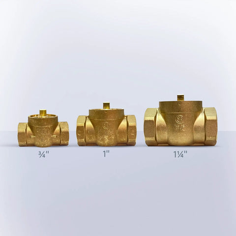 Smart Water Shut Off Valve With Z Wave Hub Compatibility 1 Inch Lead Free Brass Ball Valve With An Actuator Automated Leak Detection And Prevention Works With SmartThings Hubitat Ezlo And Other Z Wave Hubs, shown in 3/4, 1, and 1 1/4 sizes