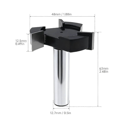 Beefy Pro Grade CNC Spoilboard Surfacing Router Bit With One Half Inch Shank And Two Inch Cutting Diameter For Slab Flattening