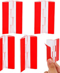 Premium Self Adhesive Acrylic Hinges For Cabinets Drawers Transparent Continuous Folding Hardware, 2.55 x 1.57 in, Red, shown in use.