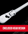 V Series Three Eighths Inch Drive Ratchet With Flexible Head XL 96 Tooth 180 Degree Articulating Head For Tight Confined Spaces