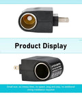 Universal AC To DC Power Converter That Brings House Current To Your Automotive Gear Straightforward Plug And Play Setup Works Like A Champ For Car Vacuums Air Pumps And Coolers In Bold Black, showing small black adapter.