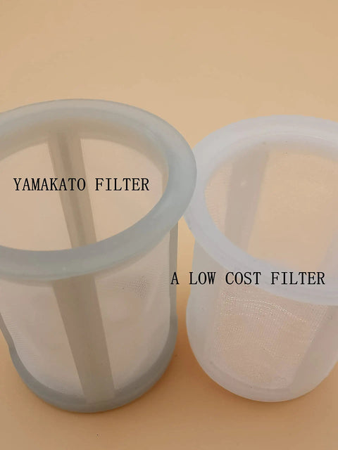 Gas Fuel Tank Joint Outlet Filter Screen For Honda GX160 GX390 Clones Predator 212 Ct200u Mini Bike Go Kart With Three Sixteenth Inch ID Fuel Line Fits 159 196 301 389 420 CC Engines, showing two different filter models on beige background.