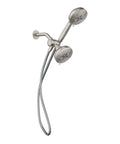 High Pressure Dual Shower Head With Handheld Spray 3 Way Diverter Spot Resist Brushed Nickel Finish Cranks Up The Water Power