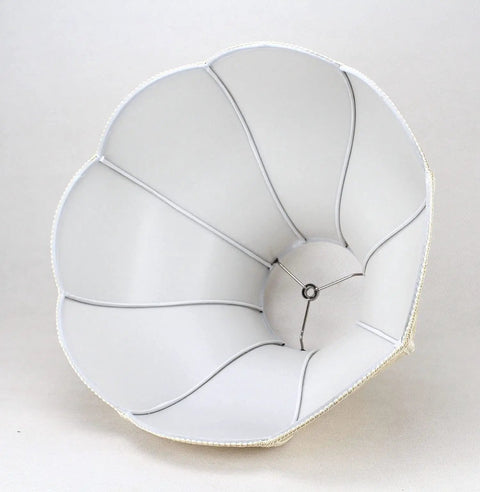 Must-Have Victorian Style Floral Ivory Bell Lamp Shade With Scalloped Edge Extra Large 6x17x12 Inches Beige Ivory Finish For Vintage Living Room Vibe Home Decor