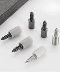Heavy Duty Self Tapping Screws For Cabinet Laminate Support 50 Piece Cross Laminated Board fasteners in black metal and gray. Ideal for woodworking.