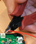 Ultra Slim 5-Inch Diagonal Flush Cutters For Micro Wire And Zip Ties, Precise Flat Cut With Pinch Cutting, Tight Space Cutter For Confined Areas, Made In USA cutting wire on circuit board.