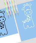Drawing of giraffe traced with All In One 200 Sheet White Carbon Transfer Paper Pack With Graphite Tracing Paper And Embossing Styluses