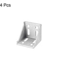 4 Piece Inside Corner Bracket Gusset For Aluminum Extrusion 57x57x59mm 6060 Angle Connectors Silver Finish for DIY Builders