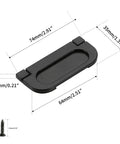 2 Pack Flush Pull Handles Black Concealed Installation Invisible Flip Drawer Pulls For Cabinets And Furniture Durable Zinc Alloy Recessed Grip with screws and measurements displayed