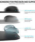 Ergonomic Mouse Pad With Gel Wrist Rest Dual Height One Inch And One Point Two Inch For Typing Gaming And Office All Day Comfort