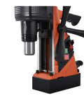 Rock Solid Magnetic Base Drill And Tapper With 1100 Watt Motor, 10 To 35 Mm Range, close-up of motor and adjustable handle.