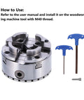 Self Centering 4 Jaw Lathe Chuck M40 96mm Woodworking Clamp Tool With Wrenches For Precise Centering And Rock Solid Hold On Wood Lathes
