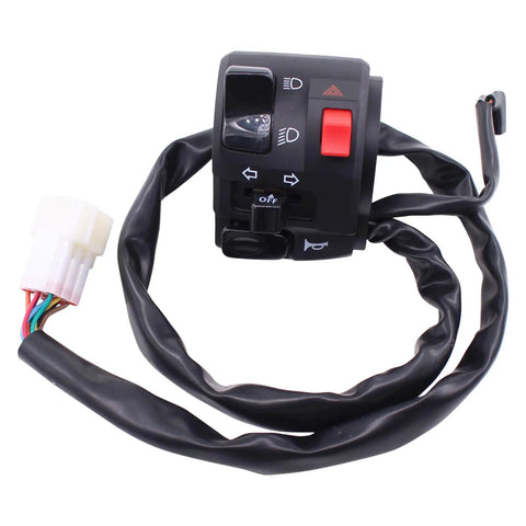 Dual 7/8 Inch Motorcycle Handlebar Horn Button And Turn Signal Switch Kit For 12V DC Systems Ride Ready Easy Install Durable Fog Lamp Low Profile Controls For Motorcycles ATVs Scooters And Snowmobiles, black wired switch module
