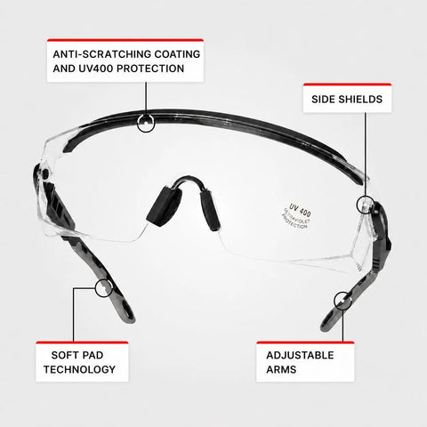 Top Shelf Safety Goggles Featuring A Slick Fit Designed To Slide Right Over Prescription Frames For Crystal Clear Wraparound Vision And Reliable Side Shield Protection Delivering Serious Eye Coverage On Every Weekend Grind Or Daily Shop Job With Zero