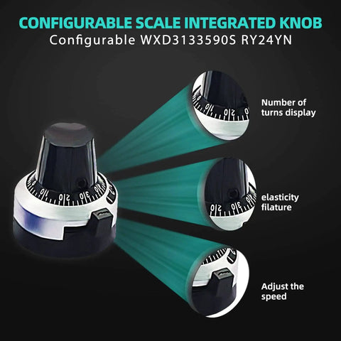 Configurable scale integrated knob WXD3133590S RY24YN with turns display and adjustable speed dial.