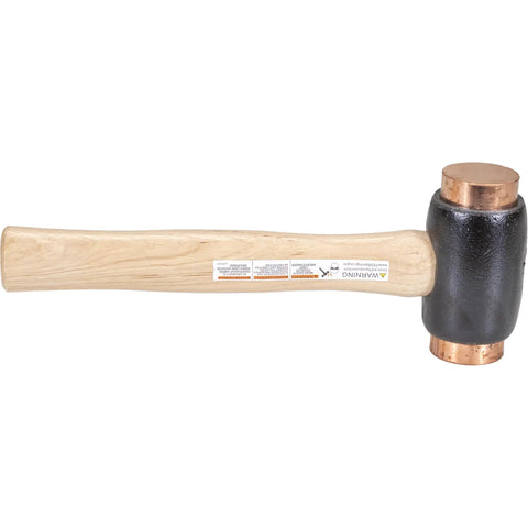Copper Face Hammer With Malleable Iron Head And Replaceable Copper Faces for soft strikes on workpieces, side view