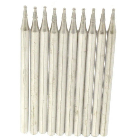 Pro Grade Diamond Grinding Head Bits Ball Tip Spherical 0.8mm Jade Carving Burrs Set Of 20 Pieces For Lapidary Rotary Tool 2.35mm Shank And 42mm Length 150 Grit Silver Tone