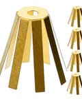 Straight Up Solid Universal Brass Golf Shaft Shim Set Five Piece Kit showing individual brass shim for club fitting.