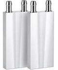 Premium Aluminum Water Cooling Block M Type Channel Liquid Heatsink For PC CPU 2 Pack viewed from the front, showing matte silver finish.