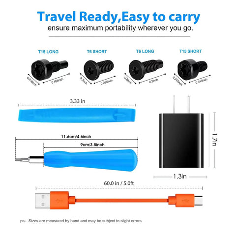 Fast Wall Charger And Replacement Ring Doorbell Screwdriver Kit With Orange Charging Cable And Blue Screws For All Ring Video Doorbell Models display